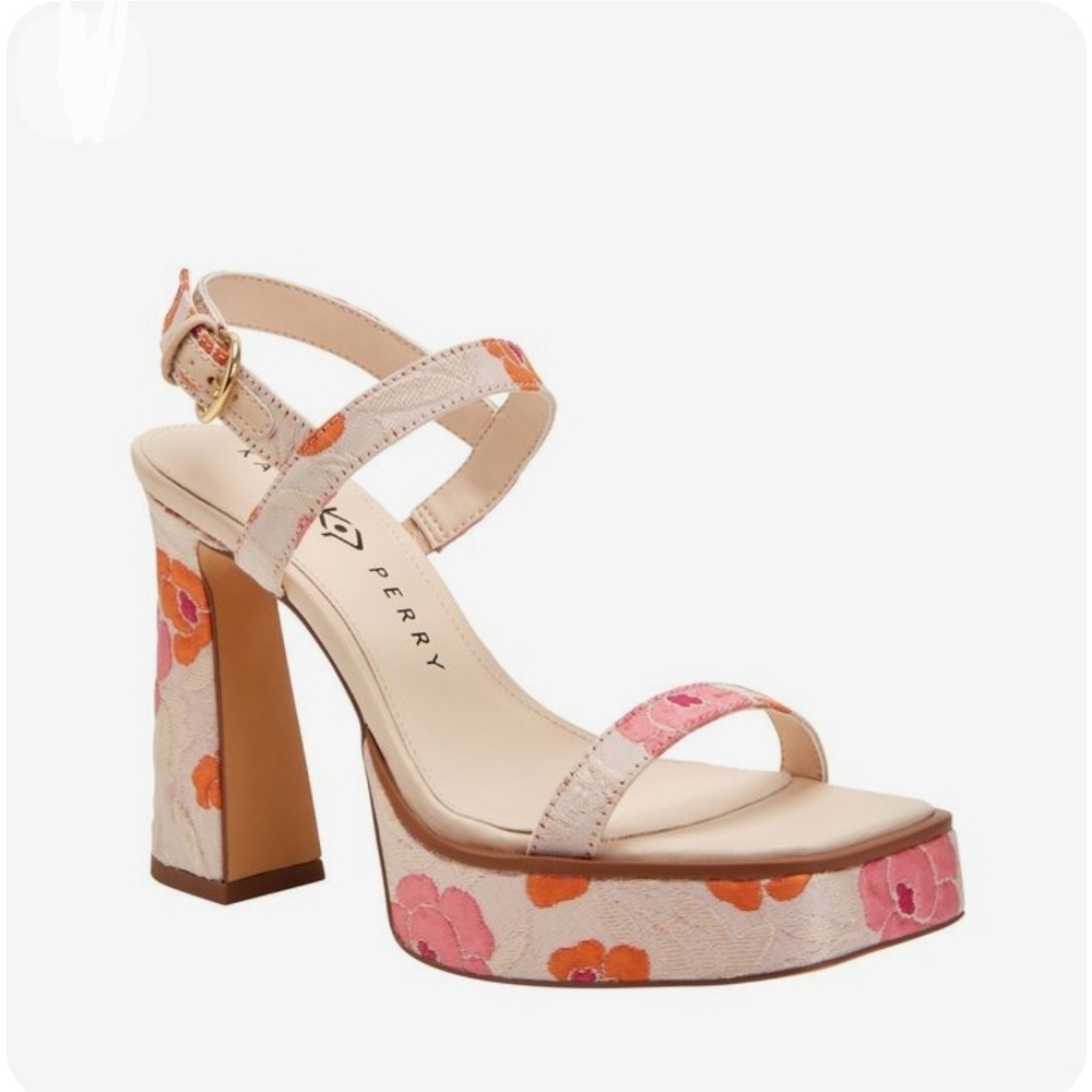 Katy Perry Collections The Steady Sandal Floral Platform Heels 11M